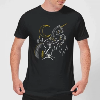 image of Harry Potter Unicorn Mens T-Shirt - Black - 3XL - Black