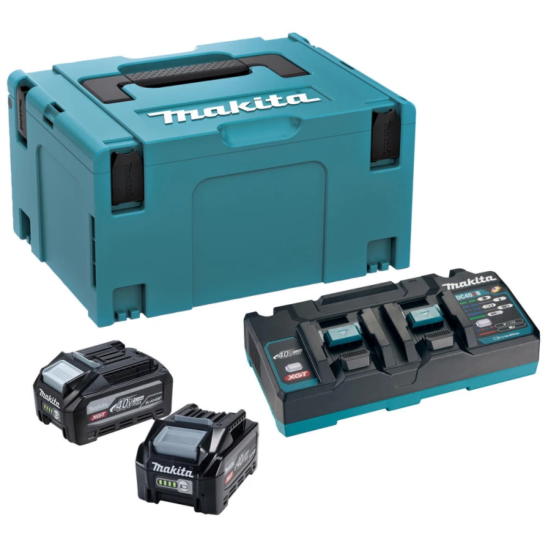 Image of Makita 1911E6-1 40v Max XGT Cordless 2 Battery and 110v Charger Kit 1911E6-1 Battery Amp Hours: 4ah