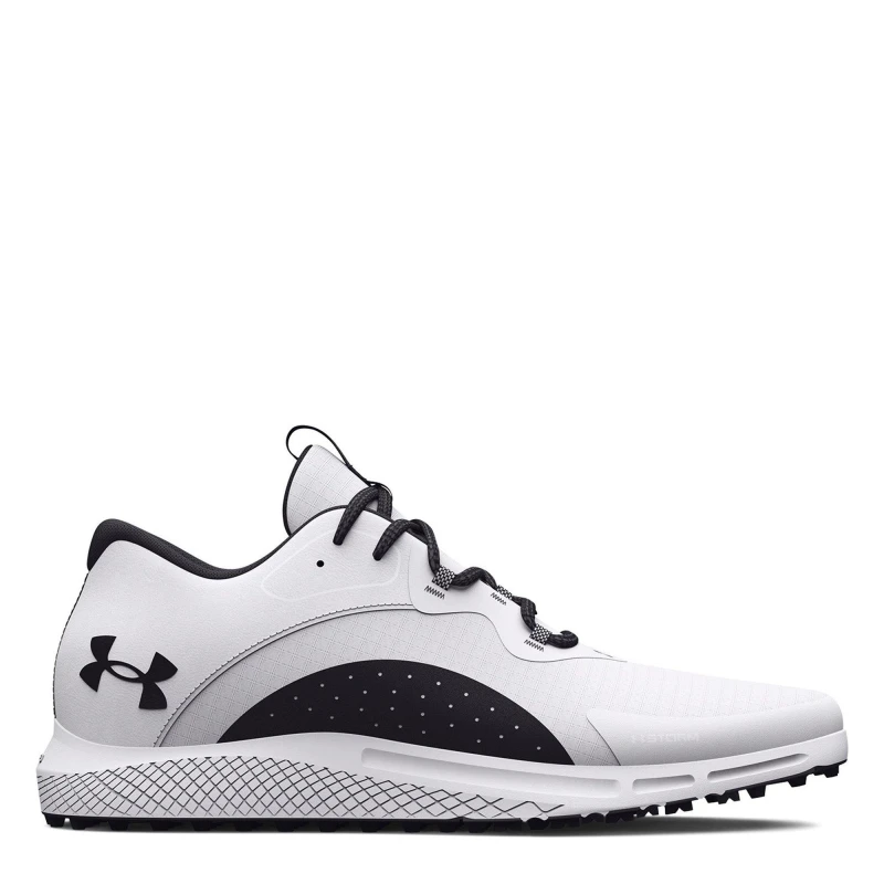Image of Under Armour Charged Draw 2 Spikeless Golf Shoes White/Black 10 UK