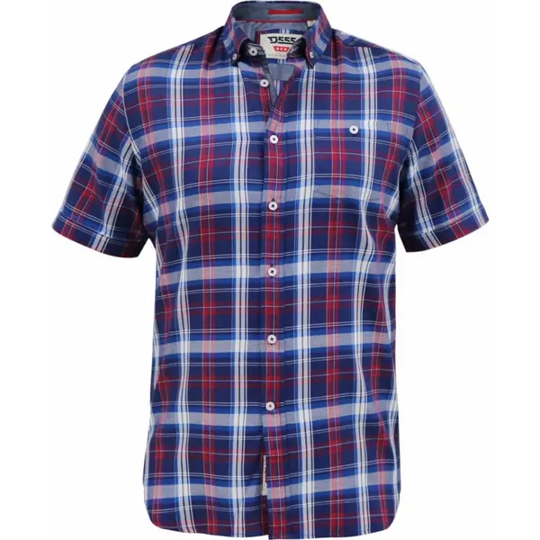 Image of D555 by Duke Duke Mens Big Size Woven Check Button Down Collar Casual