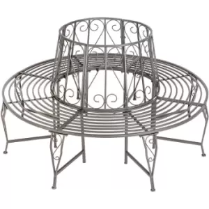 Image of Tectake - 360° garden bench Enyd ⌀164 x H89cm circular bench - bench, outdoor bench, metal garden bench - anthracite