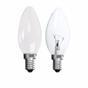 Image of Status 40W Small Edison Screw Candle Bulb - Clear - 10 Pack