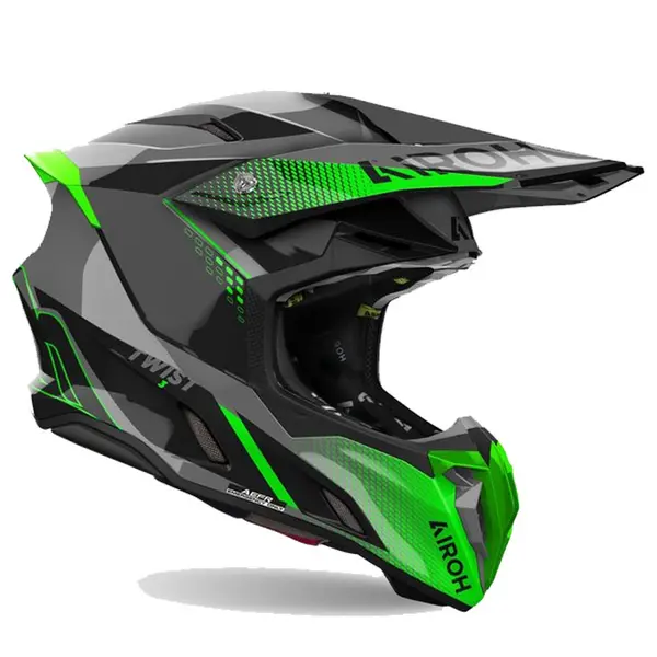 Image of Airoh Twist 3 Shard Black Green Offroad Helmet Size L