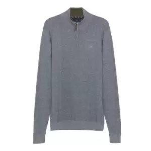 Image of Magee 1866 Cashelenny Cotton Birdseye 1/4 Zip Knit in Grey