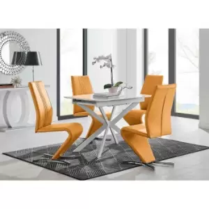 Image of Furniture Box LIRA 100 Extending Dining Table and 4 Mustard Willow Chairs