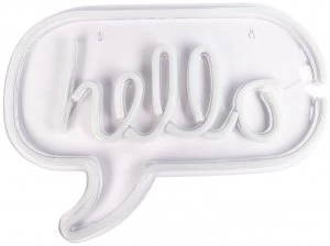 image of Fizz Creations Neon Hello Light - White