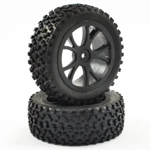 Image of Fastrax 1/10Th Mounted Cuboid Buggy Front Tyres 10-Spoke