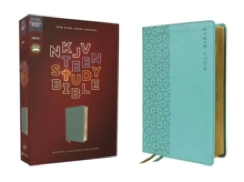 Image of NKJV, Teen Study Bible, Leathersoft, Teal, Comfort Print. Leather / fine binding. By Zondervan Books