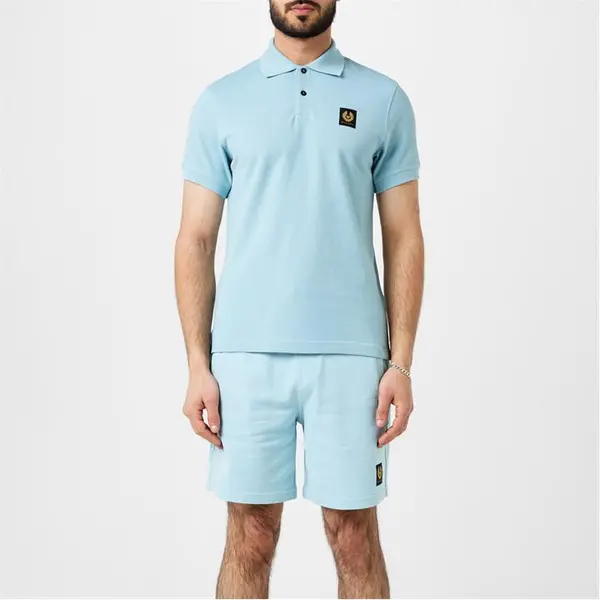 image of BELSTAFF Short Sleeve Polo Shirt - Blue L