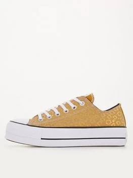 image of Converse Chuck Taylor All Star Lift Ox - Gold, Size 3, Women