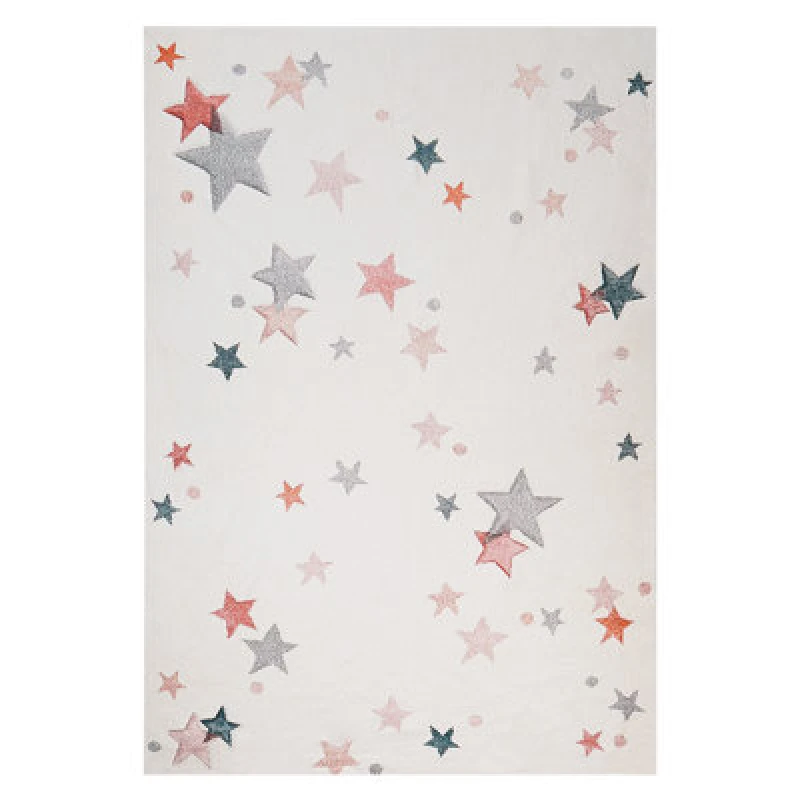 Image of Beliani Kids Rug Alpoud White 140 X 200 Cm Cotton