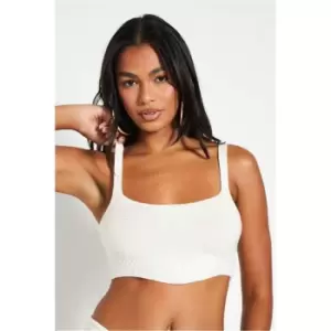 I Saw It First Cream Knitted Bust Detail Bralet Co-Ord - White