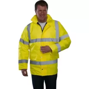 Image of Grafters Unisex Safety Hi-Visibility Waterproof Motorway Jacket (XL) (Yellow) - Yellow