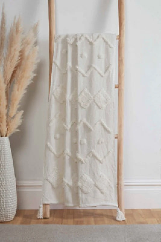 Image of Rapport Home Juniper Tufted Cotton Blanket Throw