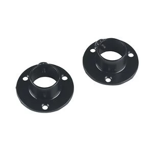Image of Colorail Black Die-cast zinc Rail centre socket (Dia)19mm Pack of 2