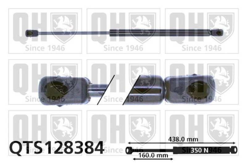 Image of QUINTON HAZELL Tailgate strut QUINTON HAZELL QTS128384