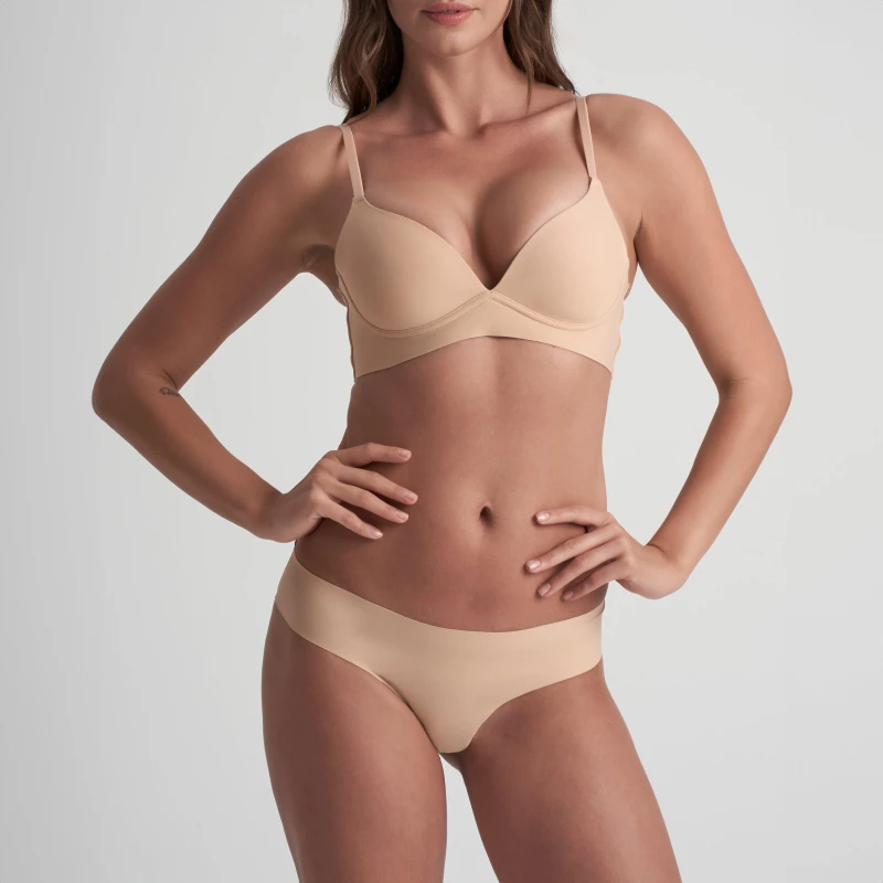 Image of Bye Bra 2 pack Invisible Thong Beige/Black female S (8)