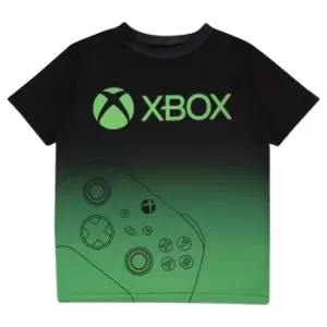 image of Xbox Boys Controller T-Shirt (11-12 Years) (Green/Black)