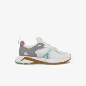 Lacoste Womens L003 Textile Trainers Size 3 UK Light Blue / Orange