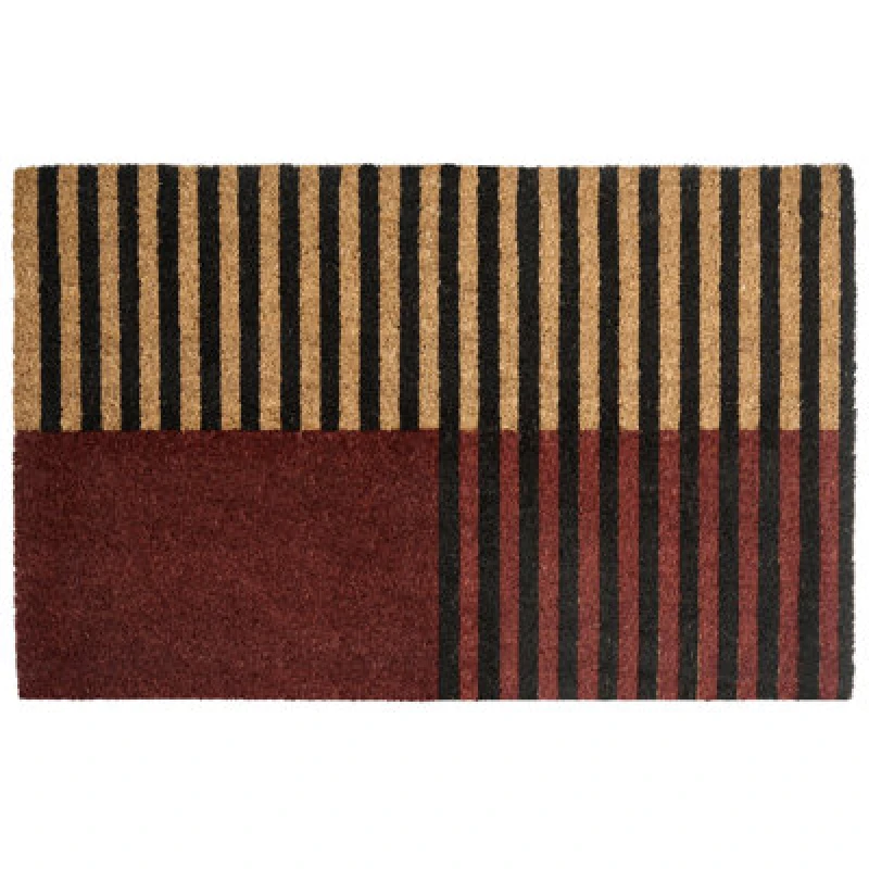 Image of Beliani Doormat Tuksuk Brown/ Beige 50 X 80 Cm Coir