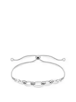 Image of Jon Richard Silver Plated Polished Link Chain Bracelet, Silver, Women