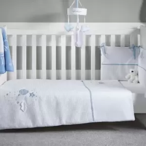 Image of Clair De Lune - Over The Moon 2 Piece Cot Bed Quilt & Bumper Bedding Set, Blue
