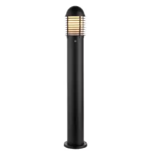 image of Louvre Photocell Outdoor Tall Bollard Light Matt Black Paint IP44