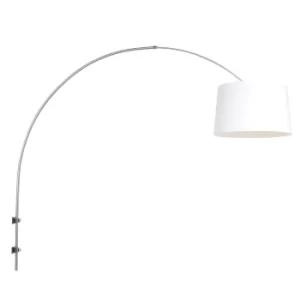 Image of Sparkled Light Cylindrical Pendant Ceiling Light Brushed Steel, White Shade