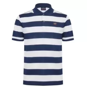 image of Paul And Shark Paul and Shark Stripe Polo Shirt Mens - White