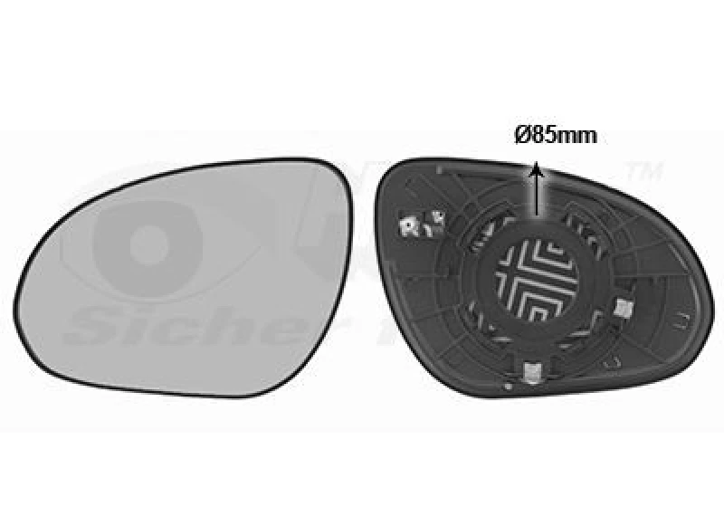 Image of VAN WEZEL Wing mirror glass VAN WEZEL 8207837