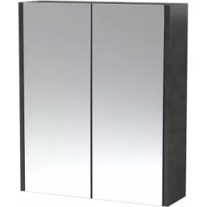 Hudson Reed Juno Mirrored Bathroom Cabinet (50/50) 600mm Wide - Metallic Slate