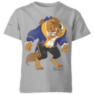 image of Disney Beauty And The Beast Classic Kids T-Shirt - Grey - 11-12 Years