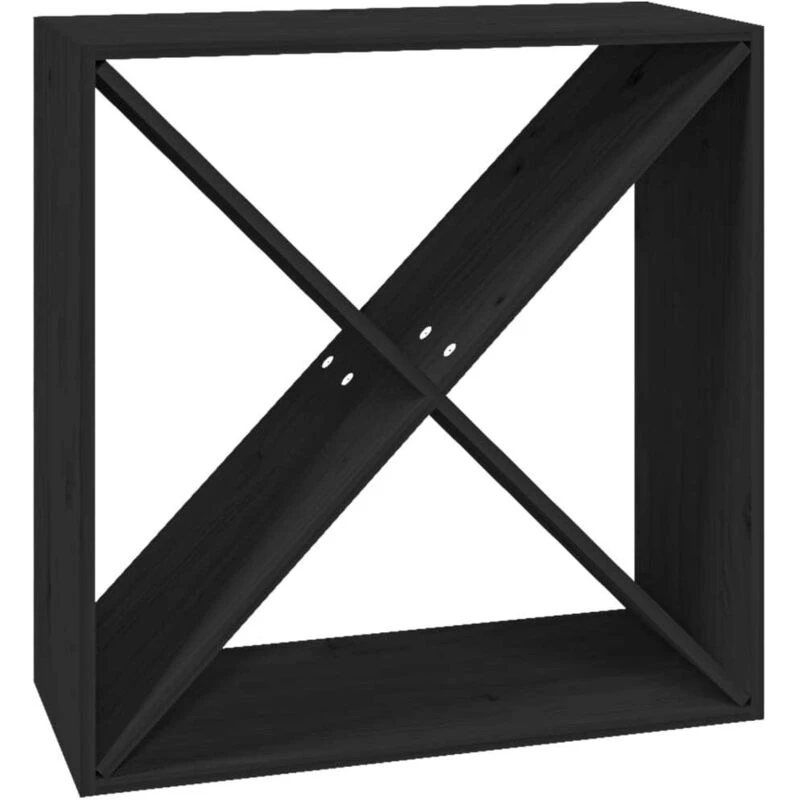 Image of VIDAXL Wine Cabinet Black 62x25x62cm Solid Wood Pine Vidaxl 8720845557140