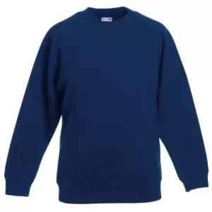 Image of Fruit Of The Loom Childrens Unisex Raglan Sleeve Sweatshirt (12-13) (Navy)
