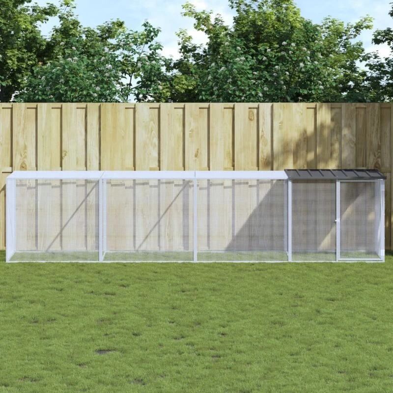 Image of VIDAXL Chicken Cage with Roof Anthracite 403x98x90cm Galvanised Steel Vidaxl 8720845916558