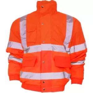 Image of Mens Hi-Vis Bomber Jacket (m) (Hi Vis Orange) - Hi Vis Orange - Yoko