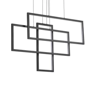 Image of Frame LED Decorative Integrated Pendant Light Black, 93000K