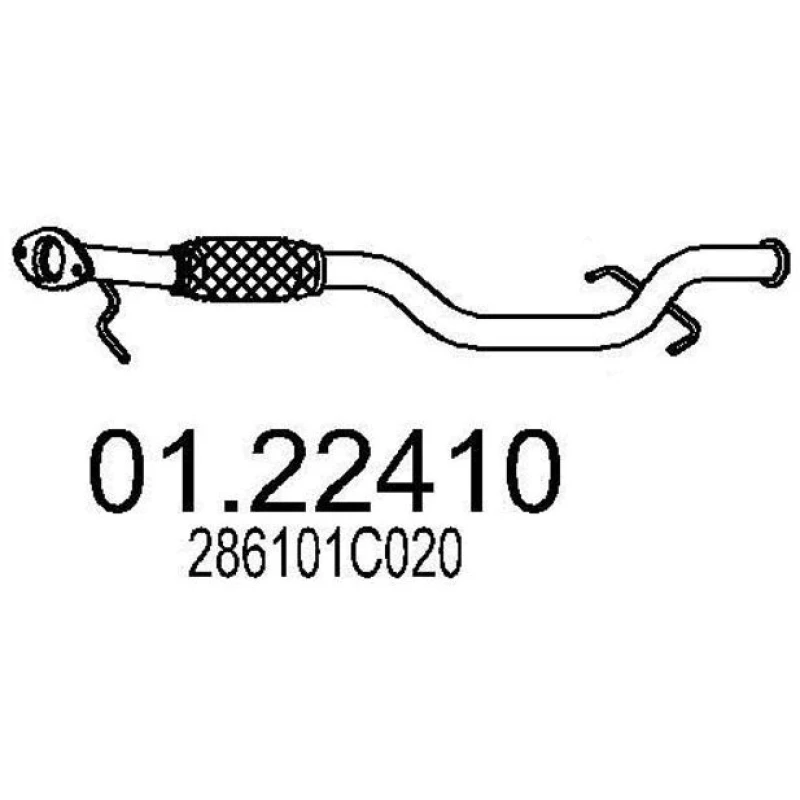 Image of MTS 01.22410 Exhaust Pipe Front, Length: 900mm Exhaust Pipe (17)
