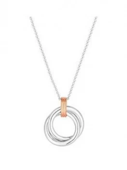 image of Simply Silver Sterling Silver Two Tone Double Link Open Necklace