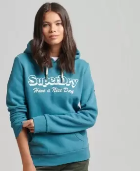 Image of Superdry Womens Travel Hoodie Green / Varsity Green - Size: 12