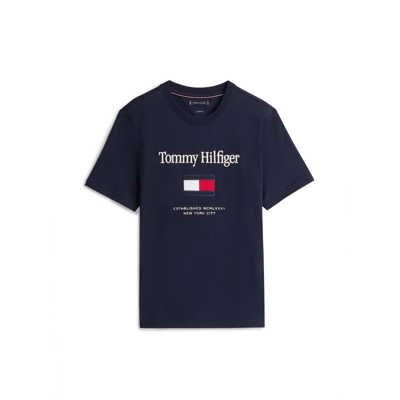 Image of Tommy Hilfiger Mens Embro Flag T-Shirt Desert Sky male XL