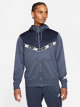 image of Nike Repeat Polyknit Zip Hoodie - Navy, Size 2XL, Men