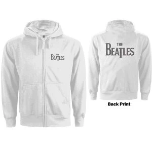 Image of The Beatles - Drop T Logo Ladies Large Hoodie - White