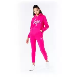 Hype Script Tracksuit Junior Girls - White