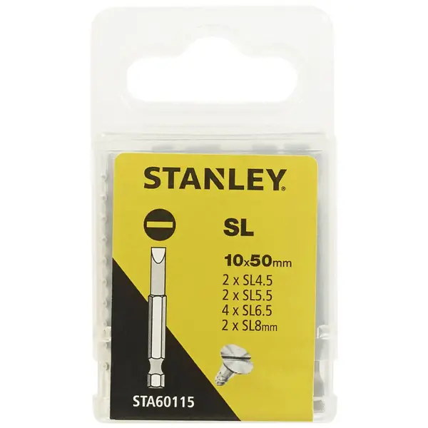 Image of Stanley Fatmax 10pc 50mm Slotted Screwdriver bits - STA60115-XJ