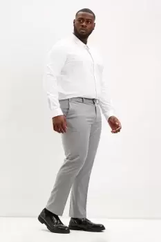 Image of Mens Plus Slim Fit Light Grey Smart Trousers