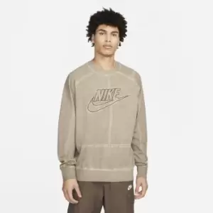 Image of Revival Embroidered Logo Sweatshirt in Cotton with Crew Neck