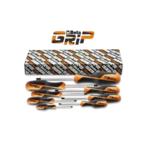 image of Beta Tools 1265 ES/S8 8pc Beta GRIP Hexagon Male End Screwdriver Set (Non-Slip)