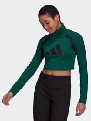Image of adidas Sportswear Long-sleeve Top, Green Size XL Women