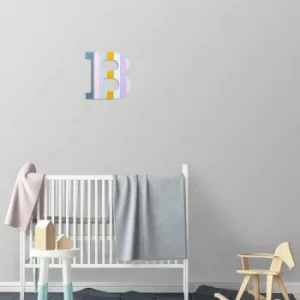 Image of Alphabet B Multicolor Decorative Wooden Wall Accessory